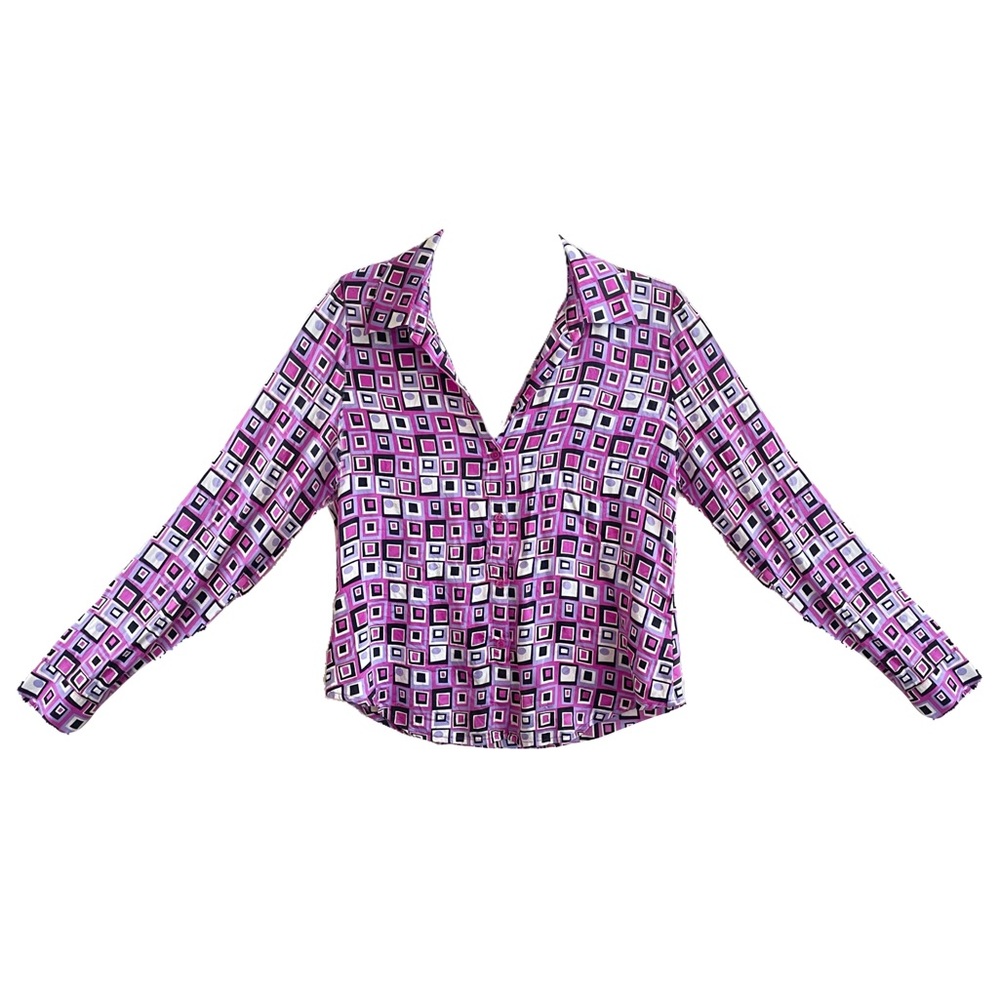 Petite Sophisticate silk button down blouse.
